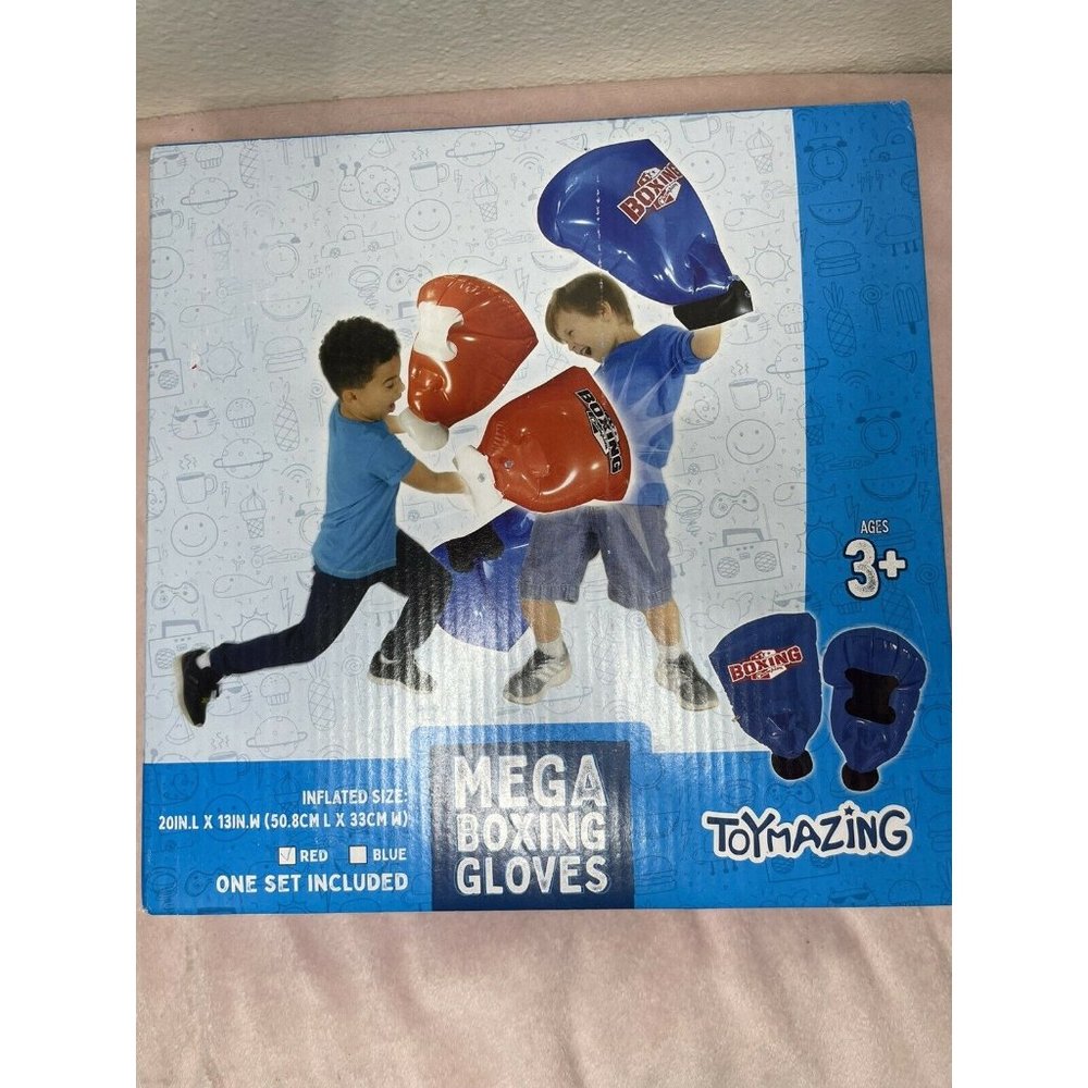 Mega Boxing Gloves Toymazing, inflated size 20in.L x 13in.w. color Red